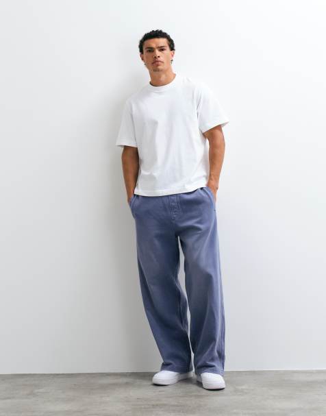 Weekday wide leg sweatpants in washed blue - view 1
