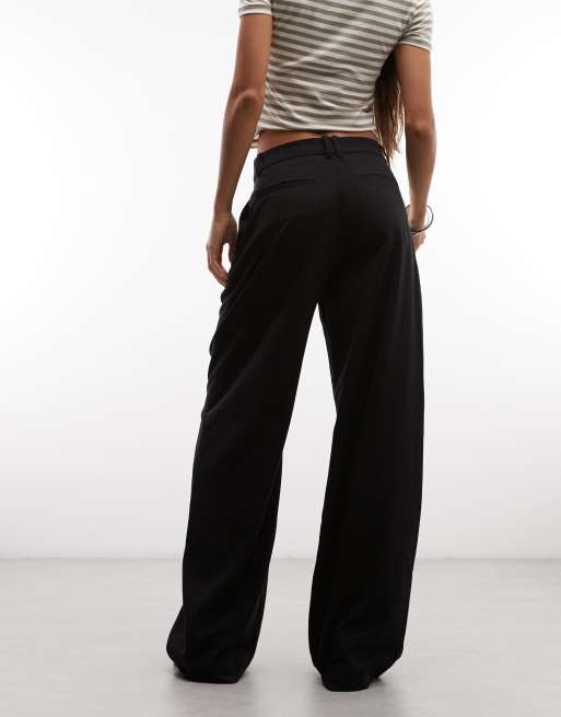 Weekday wide leg tailored pants in black, 4 of 5