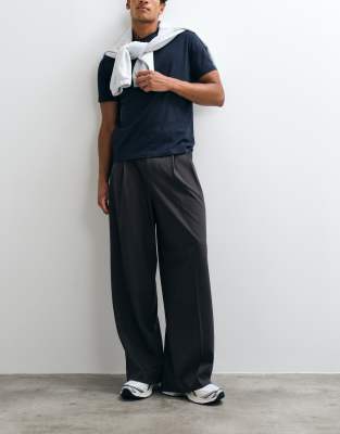 Weekday Wide Leg Tailored Pants In Multi