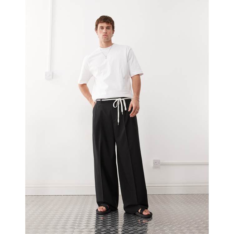 th products Wide Tailored Pant ブラック QUINN / Wide Tailored Pants / black – th products