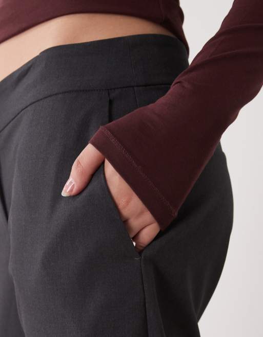 Weekday wide leg tailored trousers in grey melange, 5 of 5