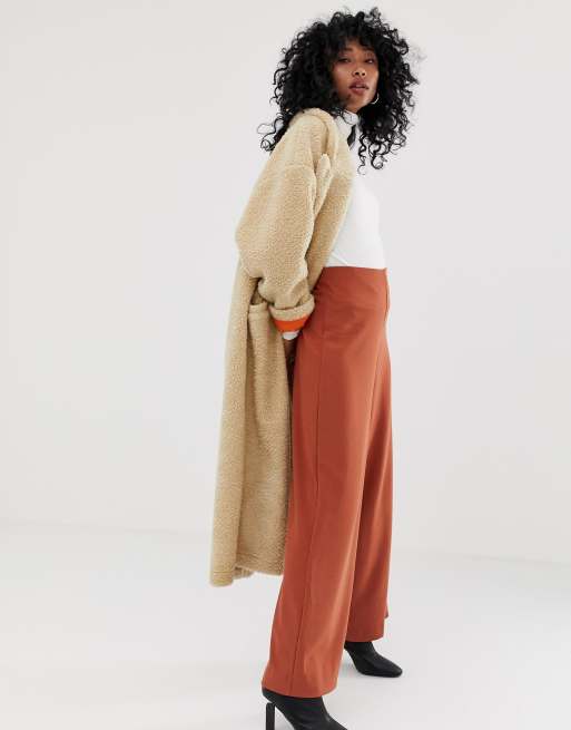 ウイークデイ Weekday Callie wide leg trouser in rust レディース-