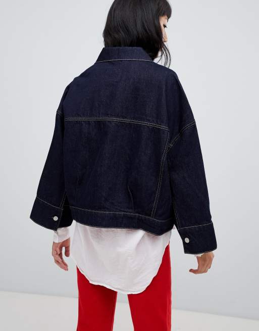 Wide sleeve denim store jacket