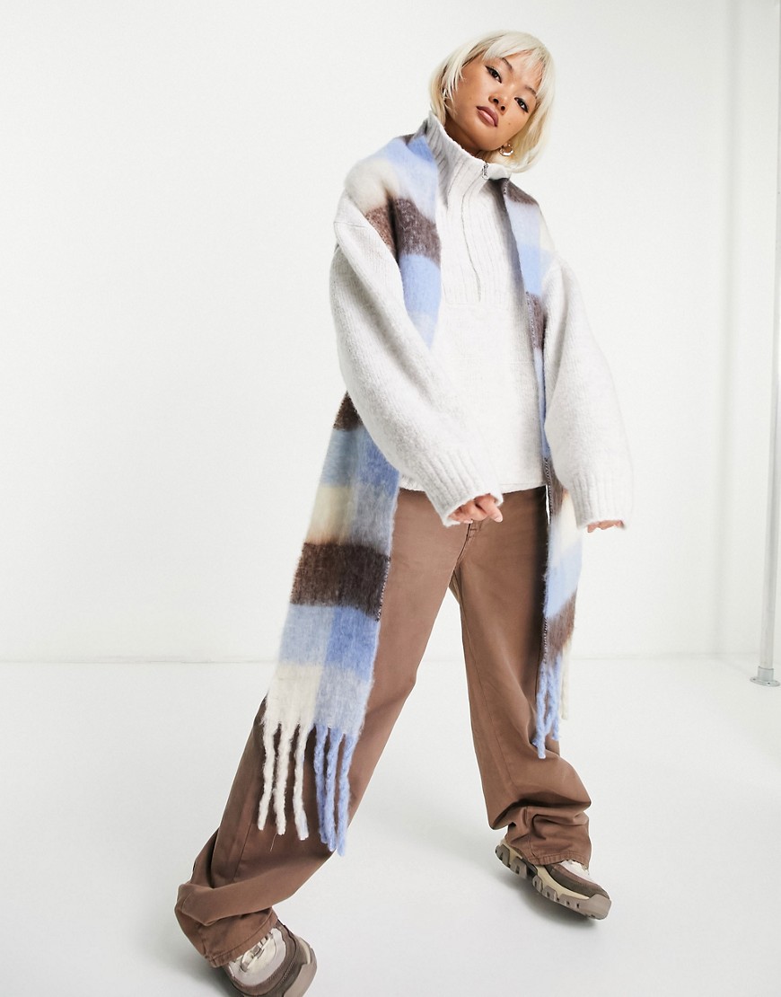 Weekday Wind recycled polyester plaid scarf in multi