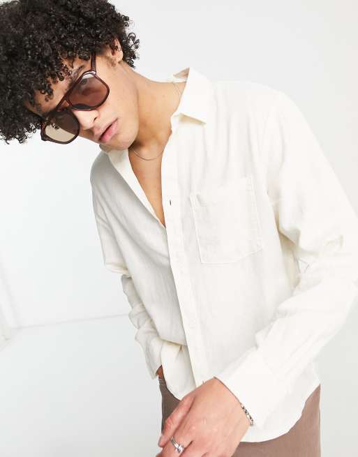 Weekday - Wise - Camicia in lino bianca