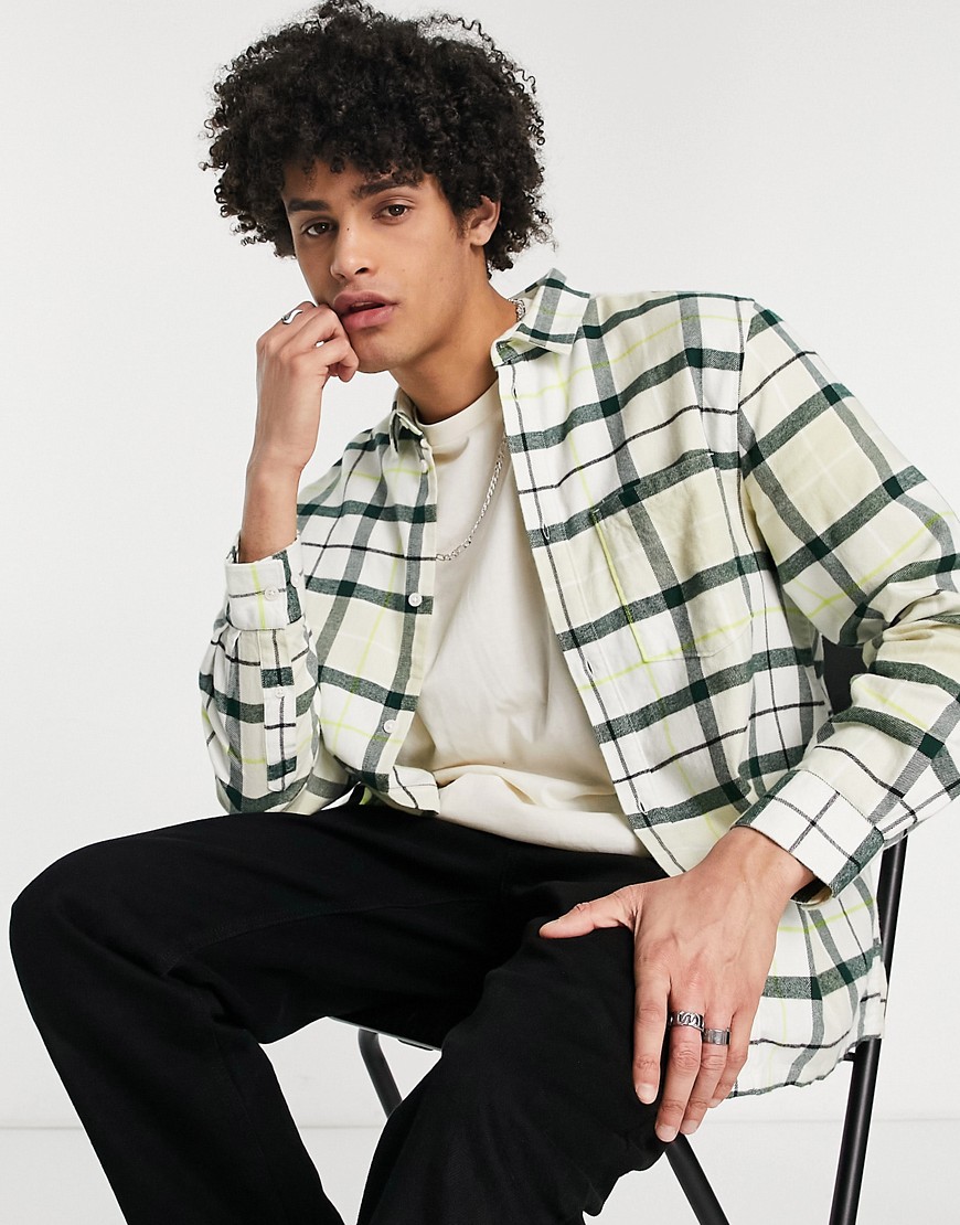 Weekday wise check shirt in white