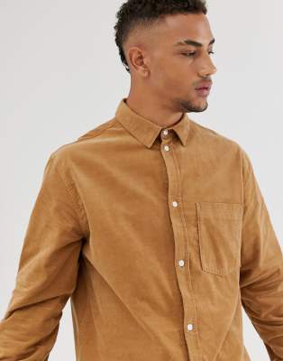 Weekday Wise cord shirt in tan