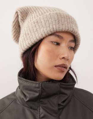 Weekday Wool Blend Chunky Beanie In Neutral