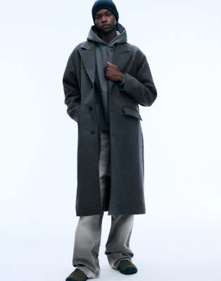 Weekday Wool Blend Coat In Gray