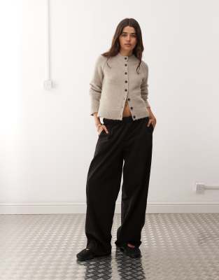 Weekday Wool Blend Fitted Cardigan In Gray