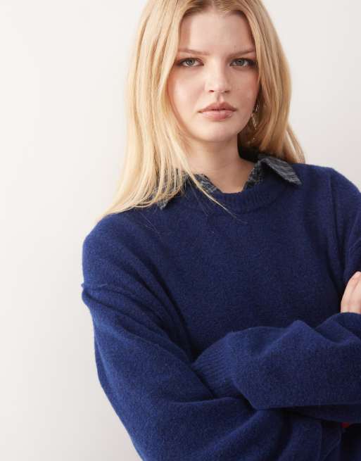 Weekday wool-blend jumper in blue, 2 of 4