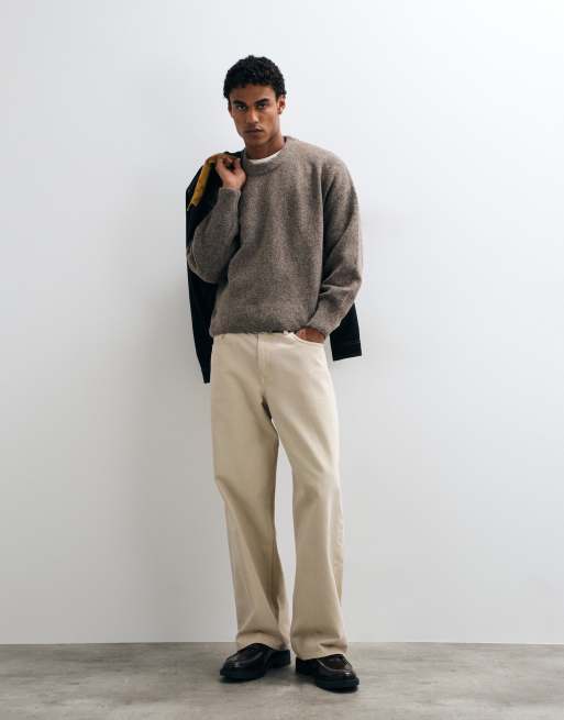 Weekday wool blend jumper in dark mole melange, 2 of 5