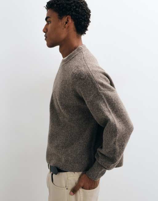 Weekday wool blend jumper in dark mole melange, 4 of 5