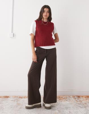 Weekday Wool Blend Knit Vest In Red