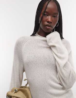 Weekday Wool Blend Mock Neck Sweater In White