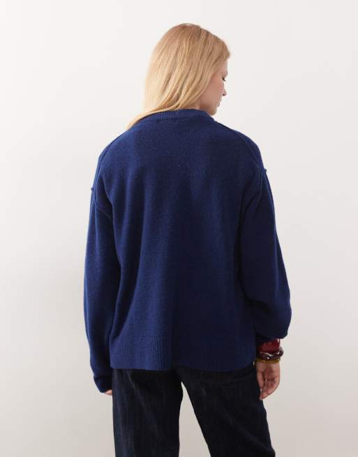 Weekday wool blend sweater in blue, 4 of 4