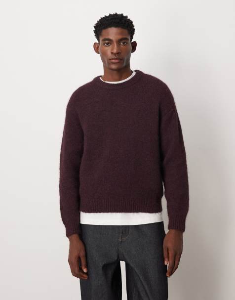 Weekday wool blend sweater in burgundy melange - view 1