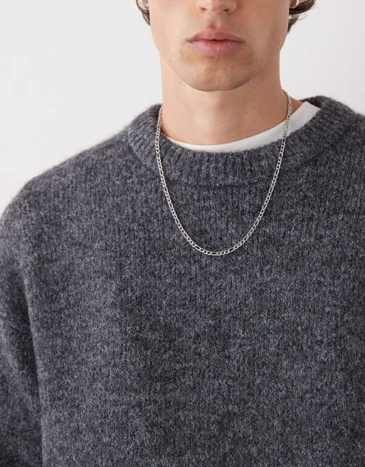 Weekday wool blend jumper in dark grey melange