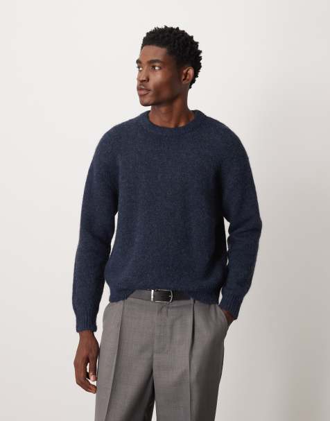 Weekday wool blend sweater in navy melange - view 1