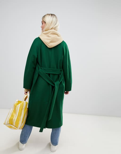 Weekday wool coat on sale in bottle green