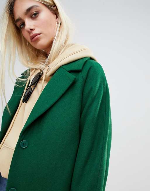 Weekday wool coat on sale in bottle green