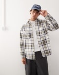[Weekday] Weekday work fleece overshirt in mole-Multi L Mole