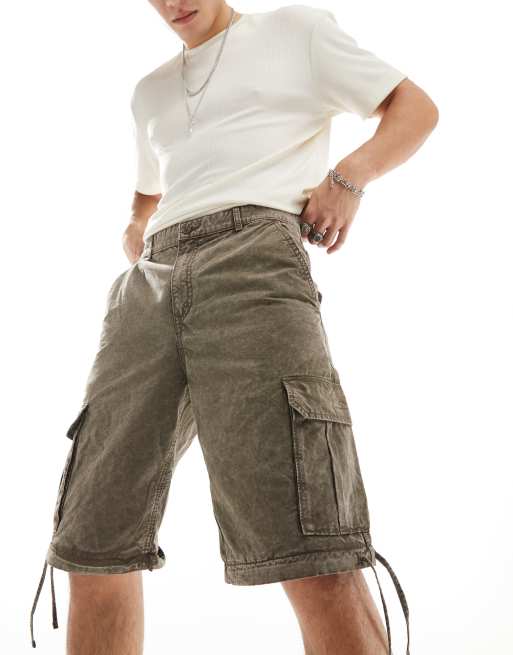Weekday Yuni convertible zip cargo pants in washed khaki