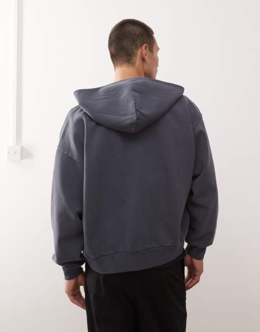 Weekday – Zapinana na zamek granatowa bluza z kapturem oversize, 3 z 5