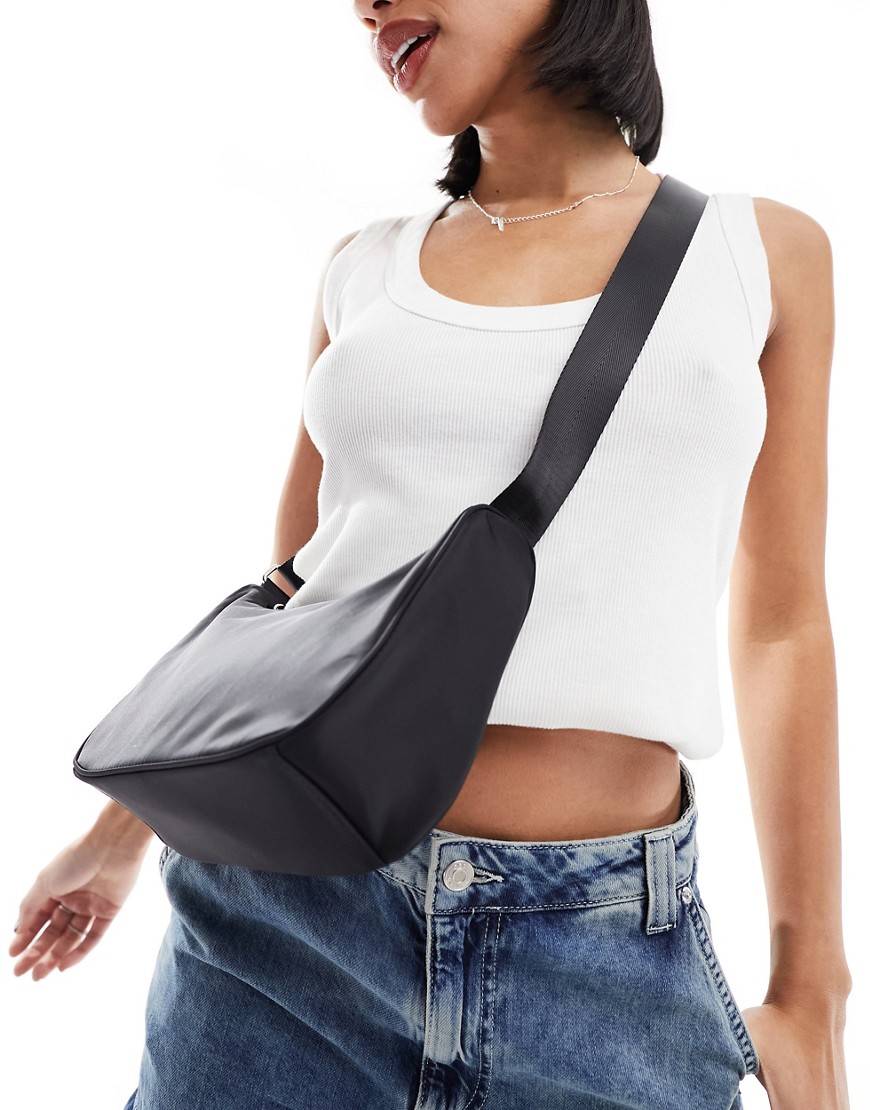 Weekday Zari Nylon Shoulder Bag In Black