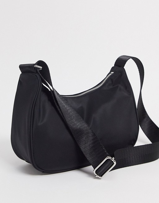 Weekday Zari recycled shoulder bag in black