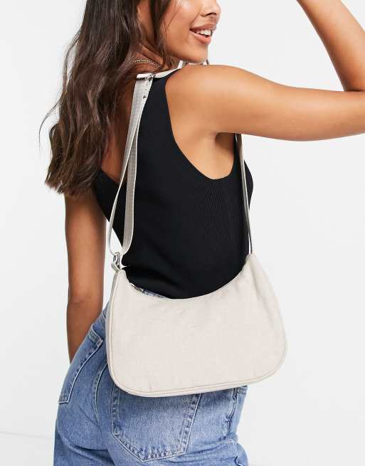 Weekday - Zarri - Linnen schoudertas in beige