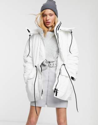 Weekday Zimbra padded jacket in white