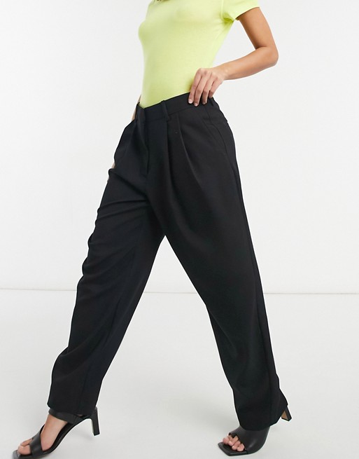 Weekday Zinc tailored trousers in black