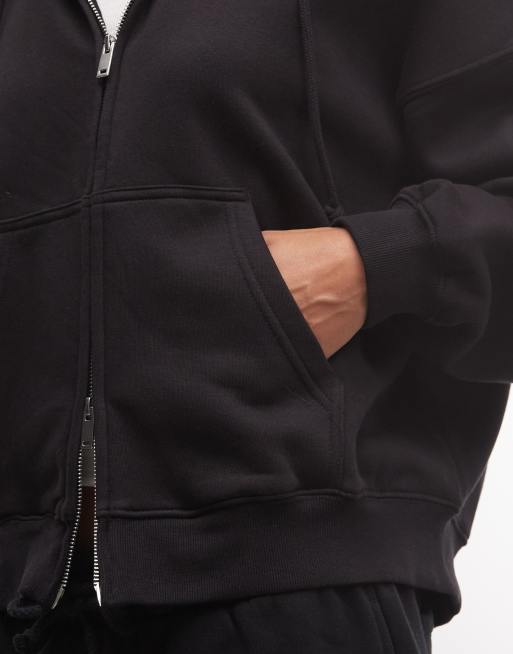 Weekday zip hoodie in black, 3 of 4