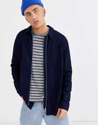 denim shirt with zipper