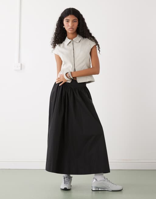 Weekday zip up top with cap sleeves in light gray, 4 of 4
