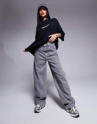 Asos Weekend Collective Weekend Collective Baggy Fit Jeans In Gray