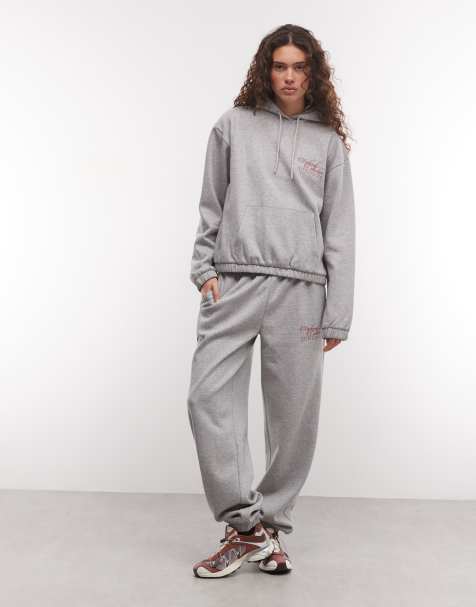 Weekend Collective baggy sweat set with graphic in gray - view 1