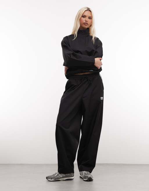 Weekend Collective barrel leg nylon sweatpants in black - part of a set, 3 of 5