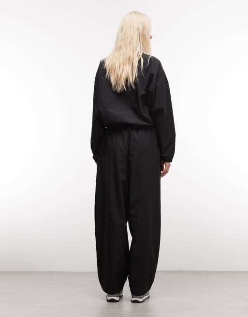 Weekend Collective barrel leg nylon sweatpants in black - part of a set, 5 of 5