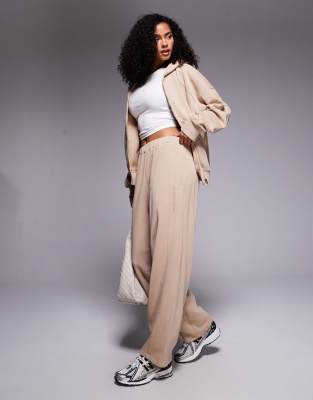 Asos Weekend Collective Weekend Collective Barrel Leg Sweatpants In Brown