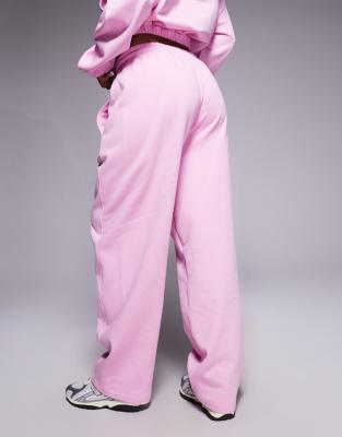 Asos Weekend Collective Weekend Collective Barrel Leg Sweatpants With Seam Detail In Pink