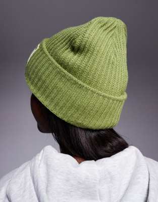Asos Weekend Collective Weekend Collective Beanie With Varsity Logo In Gold