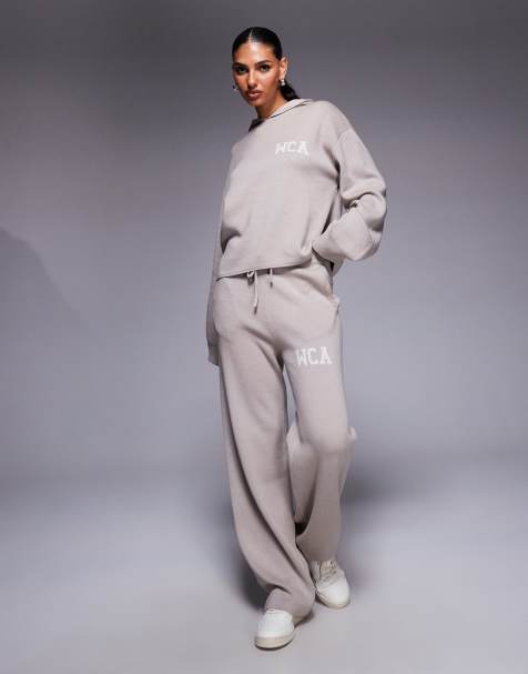 Weekend Collective - Beige strikket sæt med grafik - view 1