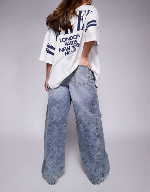 Weekend Collective – Blåblekta jeans med barrelben, 3 av 5