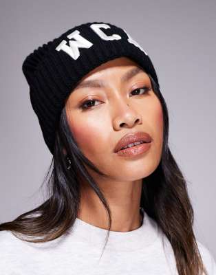 Weekend Collective - Bonnet avec logo style universitaire - Noir