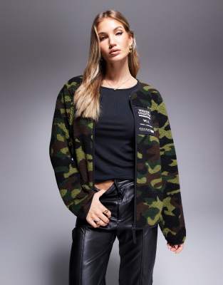 Weekend Collective camo borg zip up-Multi