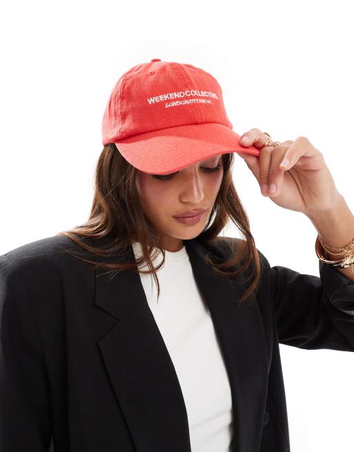 Weekend Collective - Casquette avec logo - Rouge délavé