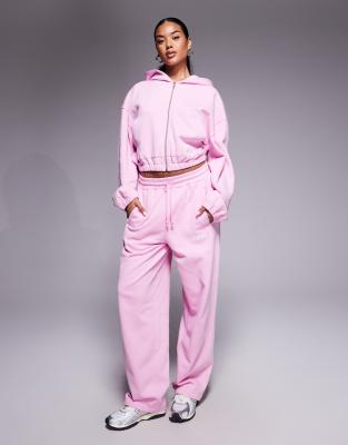 ASOS Weekend Collective Weekend Collective co-ord barrel leg jogger with seam detail in pink
