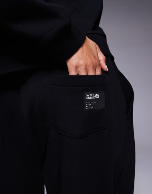 Weekend Collective co-ord barrel leg with seam detail in black, 4 of 5